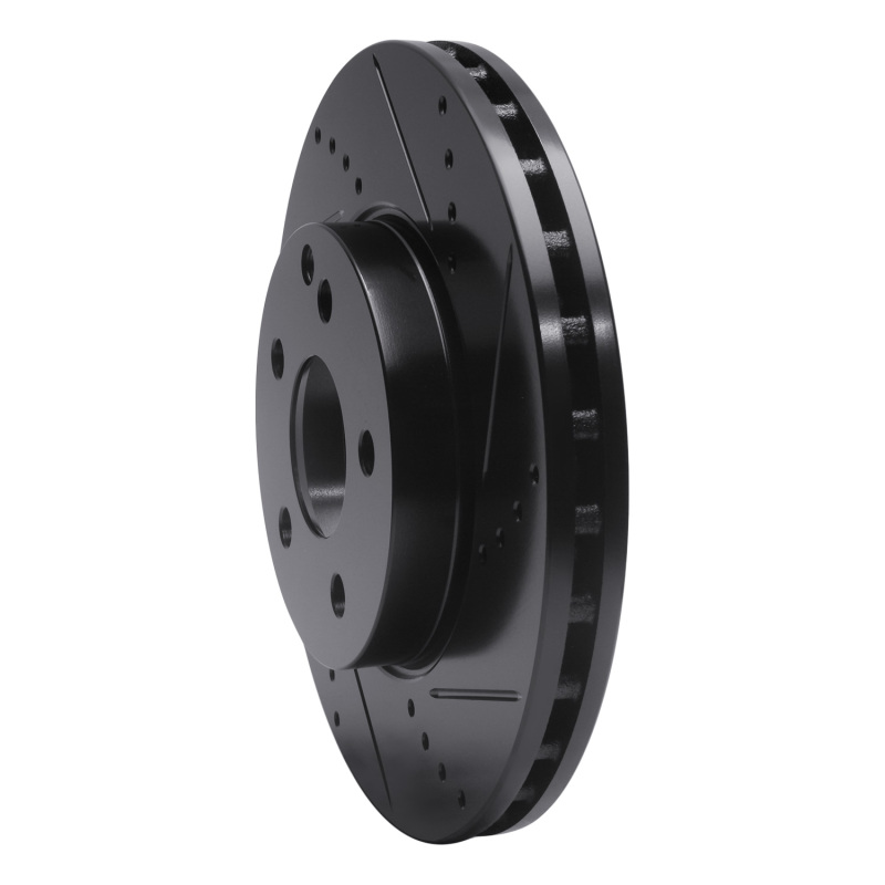Mercedes-Benz E350 Brake Rotor (1) - Front Right - R1 Concepts - Drilled & Slotted - Black - `03-`09